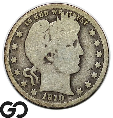 1910 Barber Quarter, VG - Image 1 of 3