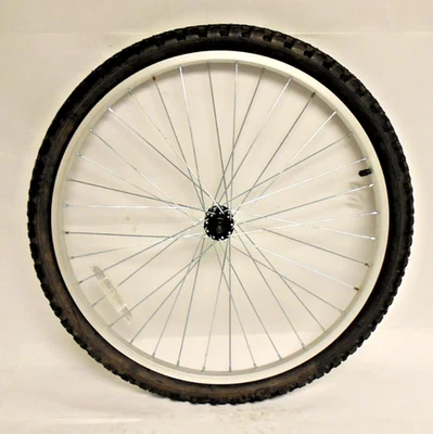 Front Bike Wheel Silver Rim & Spokes Black Hub 24"x 1.95" Hongyang Tire Pre-Own - Image 1 of 4