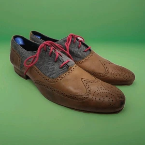 Herren Moods of Norway Fischgrät Braun Budapester Oxford Schuhe US GRÖSSE 12 EUR 45 - Bild 1 von 15