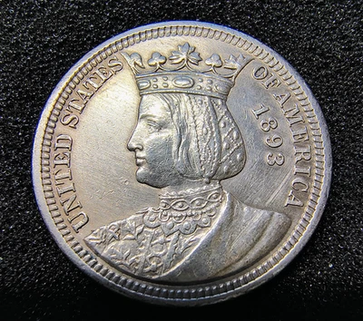 1893 Isabella Silver Commemorative Quarter Dollar - 1st Year Key Date - Unc. Det - Image 1 of 4