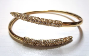 Fashion, Gold Tone, Clear Rhinestones, Bypass Bracelet. - Picture 1 of 5