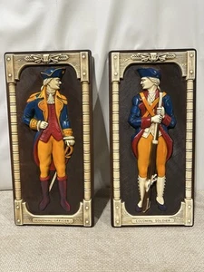 Rare Vintage 1966 Miller Studio Colonial Officer & Soldier Wall Plaque, Set of 2 - Picture 1 of 23