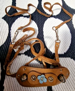 Vintage ' Leather Baby Reins With Bells ' Original Pet Harness Display Prop *** - Picture 1 of 5