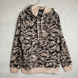 Neu UA Under Armour Camo Fleece Hoodie Herren L beige schwarz Pullover Center Swoosh - Bild 1 von 6