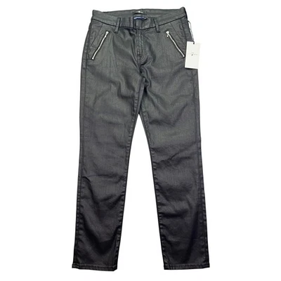 Pantalones ajustados negros recubiertos 7 For All Mankind detalle de bolsillo con cremallera talla 29 grunge boho Foto 1 de 4