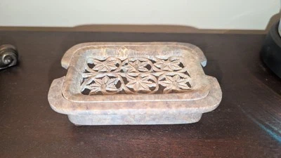 Bandejas para platos de piedra de jabón de mármol accesorios de baño artesanales decoración Foto 1 de 4