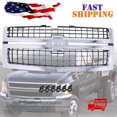 Conjunto de rejilla para Silverado 2500 HD 3500 HD 2007-2010 25825521 blanco y negro Foto 1 de 4