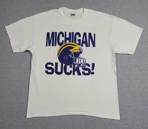 Vintage Michigan Sucks Ann Arbor Is A Whore T-Shirt Sz XL Funny College Football - Picture 1 of 8