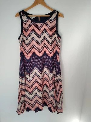 Laura Ashley Weekend Sleeveless Fit And Flare Fully Lined Dress Size 16 - Image 1 of 4