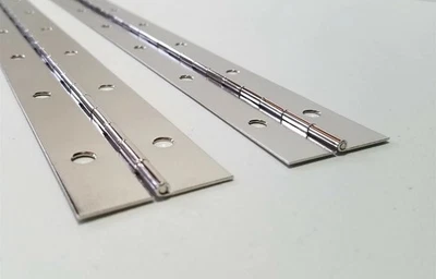 (2) Bisagra continua National Hardware acero acabado níquel 1-1/2" x 30" Foto 1 de 3