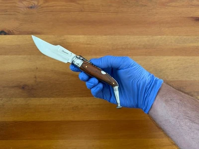 Cuchillo Plegable Navaja Jerezana Español 3.4” Rojo Resistencia Madera Escalas Con Trinquete Foto 1 de 4