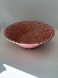 Bordallo Pinheiro rosa Servierschale Korbgeflecht Schnörkel Blumen - Bild 1 von 6