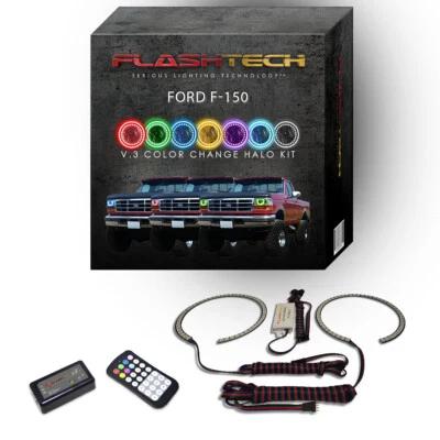 Kit Halo LED Ojo de Ángel RGB con Control Remoto RF para Faros Ford F-150 1992-1996 Foto 1 de 4
