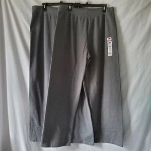 2 Pair Fruit of the Loom Womens XL Gray Sweatpants Extra Large Jogging Charcoal - Picture 1 of 10