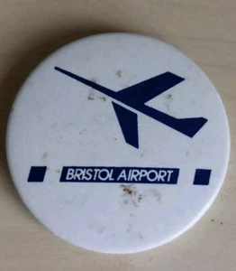 BRISTOL AIRPORT Vintage Collectors Pin Badge c1970s? 45mm Aviation Aeronautica - Picture 1 of 2