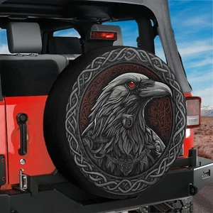 Odin's Ravens Huginn and Muninn Spare Tire Cover With Backup Camera Hole Option - Bild 1 von 7