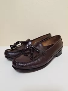 DEXTER Mens Dark Brown Leather Tassel Slip-on Loafer Shoes US Size 7.5 M 281556 - Picture 1 of 11