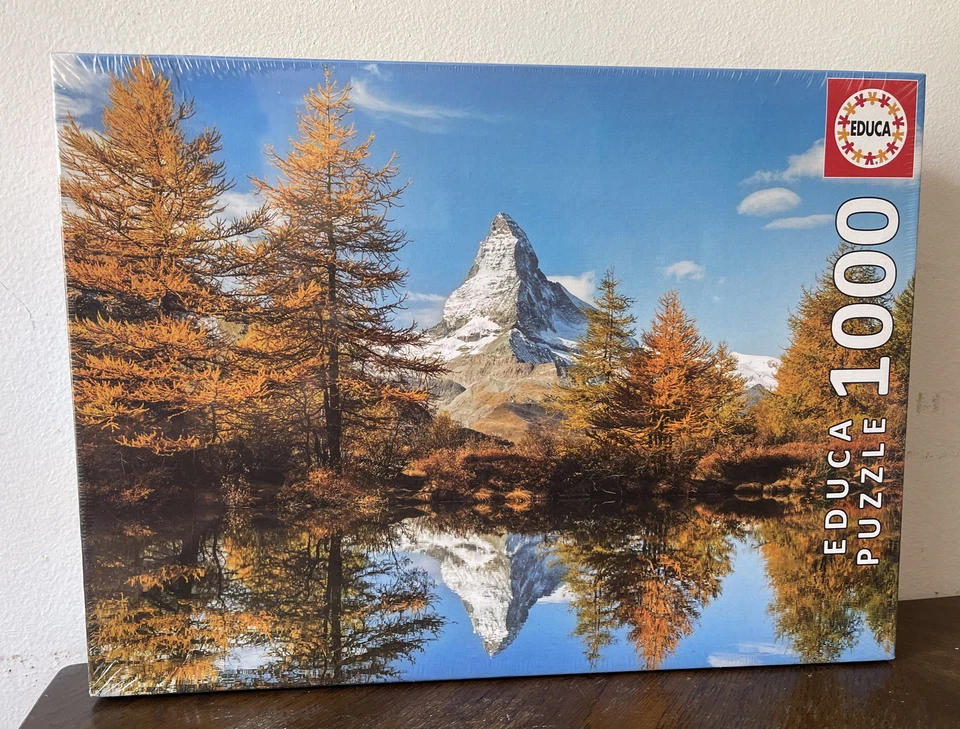 Educa Matterhorn Mountain in Autumn 1000 PC Jigsaw Puzzle Trees Landscape Lake