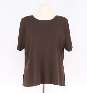 EXCLUSIVELY MISOOK Knit Short Sleeve Top Chocolate Brown Size 1X - Picture 1 of 5