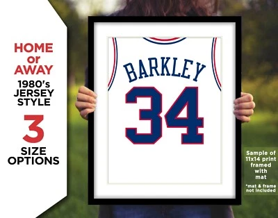 Camiseta de Charles Barkley arte fotográfico Philadelphia 76ers rojo/blanco 8x10 11x14 16x20 Foto 1 de 3