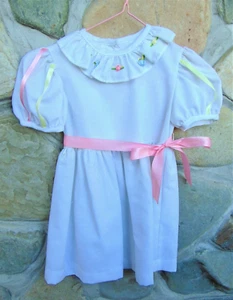 DE COLECCIÓN KATE GREENAWAY ~ VESTIDO DE FIESTA O IGLESIA NIÑAS ~ BLANCO CON CINTAS ~ TALLA 5 - Imagen 1 de 11