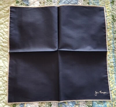 Винтажный Jim Thompson тайский салфетки шелковый шарф новый Таиланд черный 17 x 16,5 - Изображение 1 из 4