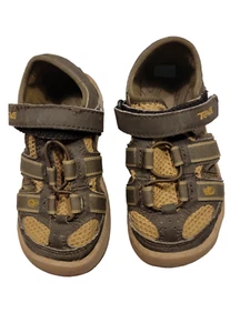 Teva Kids Closed Toe Sandal Shoes #6078 Water Hiking Brown Olive Green Size 11 - Picture 1 of 5