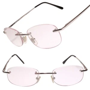 Rounded Rectangle Rimless Stylish Silver Reader 2.50 Reading Glasses - Picture 1 of 4