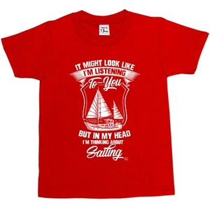 1 T-Shirt Kinder Jungen I might look like I'm listening, Segeln T-Shirt - Bild 1 von 30
