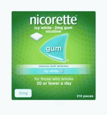 Nicorette 2mg Icy White Whitening Chewing Gum - 210 Pieces 09/23