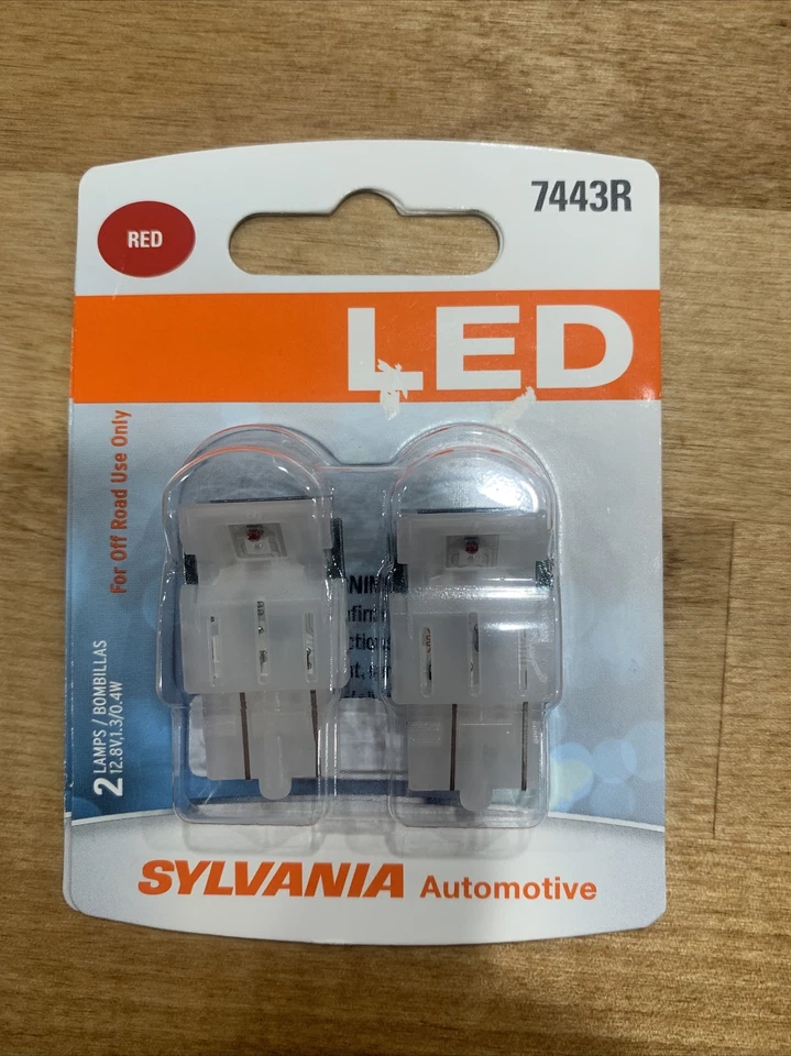 Светодиодная лампа премиум-класса Sylvania 7443 красная две лампы тормозной стопор задняя замена обновление оригинальная - Изображение 1 из 1