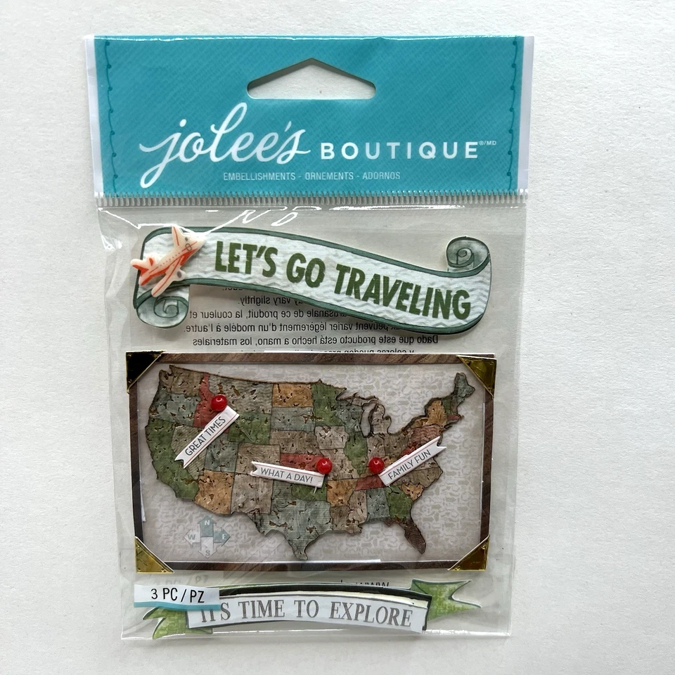 Jolee's Boutique Themed Embellishment USA Map 015586829846
