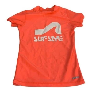 Surf Style UPF 60+ Orange Short Sleeve Rash Guard Shirt Size Small - Picture 1 of 6