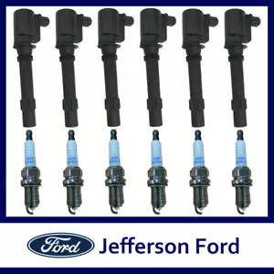 Genuine Ford Falcon BF FG LPG Gas Spark Plugs & Ignition Coils Kit (Set of 6) - Picture 1 of 8
