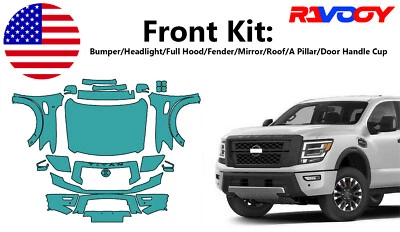 适用于日产 Titan XD Pro-4x 2020 - 2024 前漆保护膜预切套件 PPF — 第 1/4 张图片