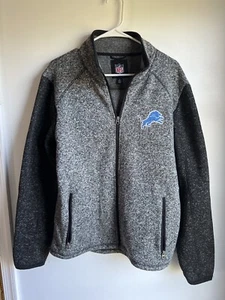 NFL Detroit Lions Polyester full zip jacket gray size Medium - Picture 1 of 6