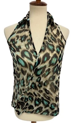 Rue21 Blusa Transparente Verde Estampado Animal Sin Mangas Cuello en V Talla M Foto 1 de 4