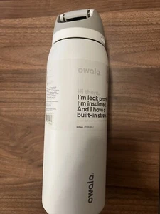 Owala - FreeSip Insulated Stainless Steel 40 oz. Water Bottle - Shy Marshmallow - Picture 1 of 3