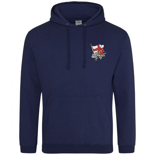 VETEMENTS Inghilterra Felpa con Cappuccio Ricamata Adulto Croce San Giorgio Rosso Inglese Rugby Regalo...