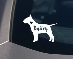 Custom Bull Terrier Dog Decal / Vinyl Sticker Personalised your Dog's Name Bully - Picture 1 of 6