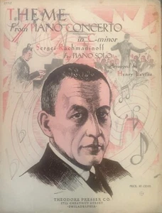 RACHMANINOW: Thema aus KLAVIERKONZERT C-Moll - Vintage / 1901 - Rahmen als KUNST - Bild 1 von 3
