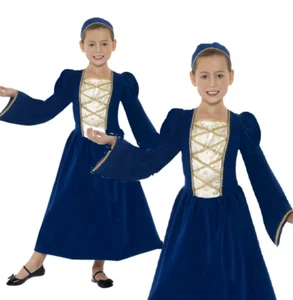 Tudor Princess Costume Girls Medieval Fancy Dress Book Day Costume Kids - Picture 1 of 4