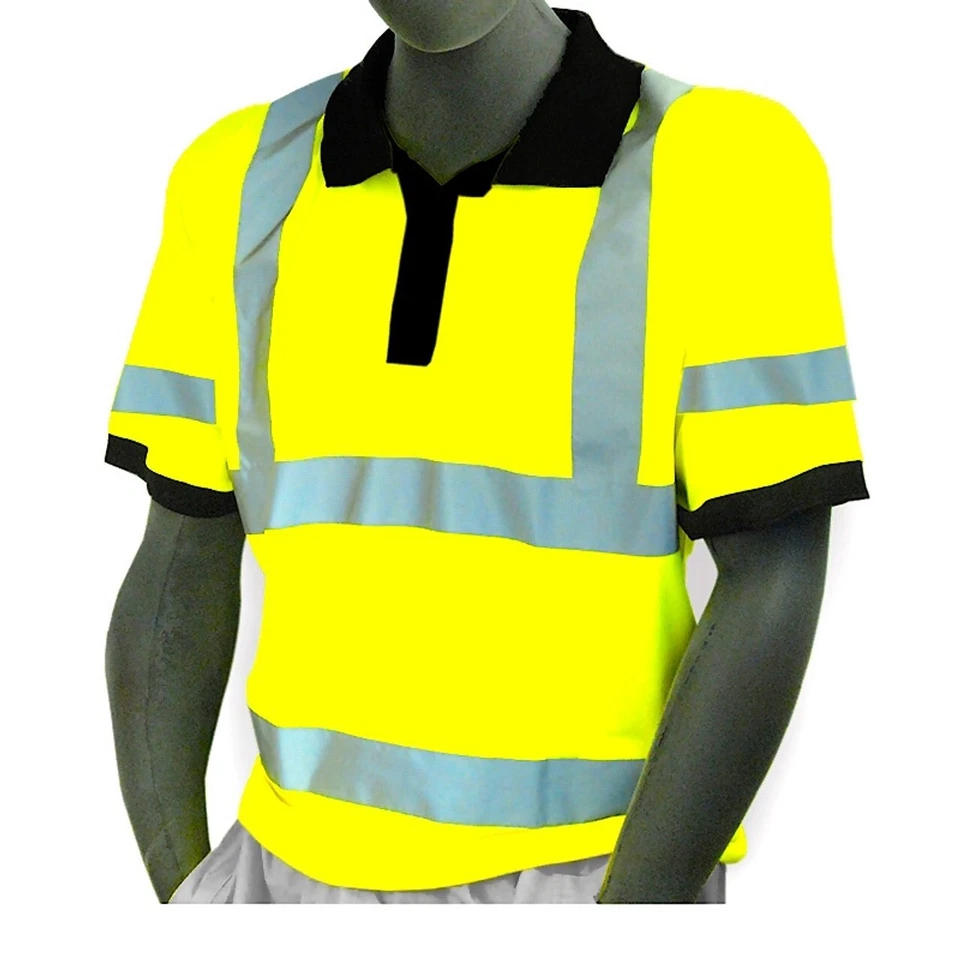 NWT Majestic Class 3 Hi Vis Yellow Moisture Wicking Polo Shirt 75-5311 XL - Image 1 of 1
