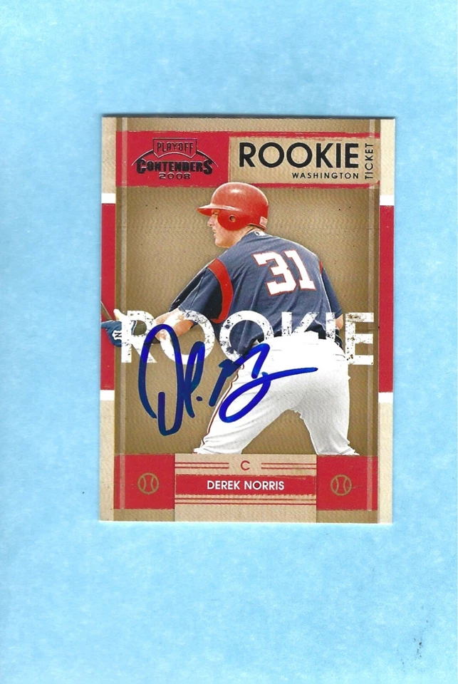 2008 Playoff Contenders Derek Norris RC Rookie Auto On Card Signed Autographed - Image 1 of 1