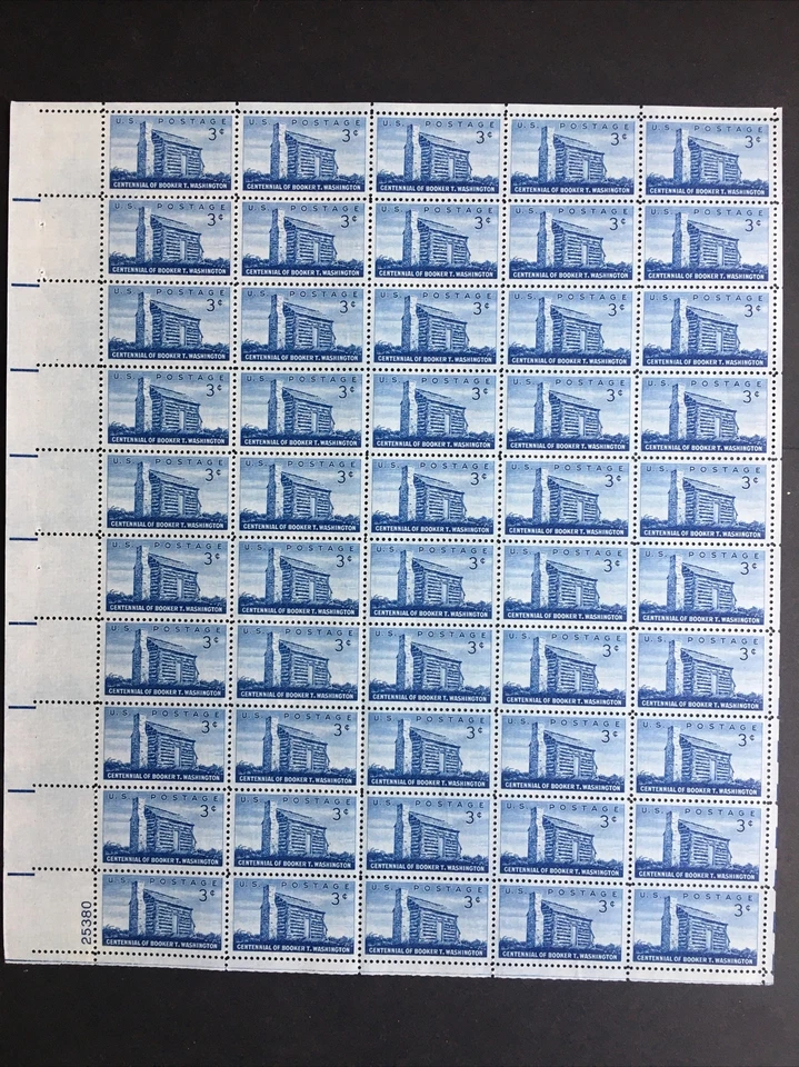 1956 stamp sheet, Booker T. Washington Birthplace, Sc# 1074 - Image 1 of 1