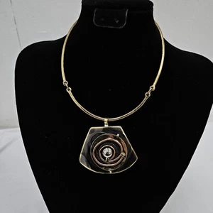 Brutalist Statement Necklace Boho Creative Copper-brass Abstract Rare Prism - Picture 1 of 12