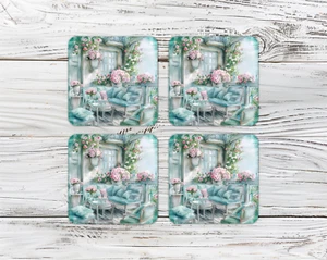 Cottage 3, Posavasos, 4x4", 4 mm de espesor, neopreno, antideslizante, resistente (4sq200) - Imagen 1 de 1