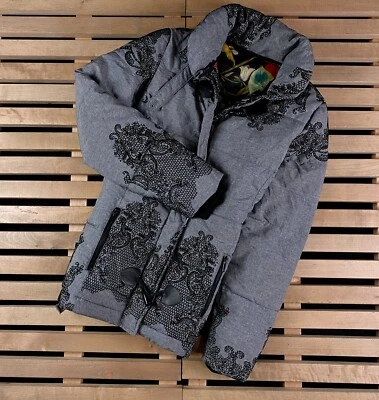 Chaqueta Abrigo Mujer Puffer Desigual Talla 38 Gris Foto 1 de 4
