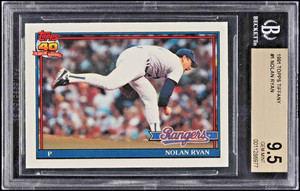 1991 TOPPS TIFFANY NOLAN RYAN #1 TEXAS RANGERS BGS 9.5 GEM MINT