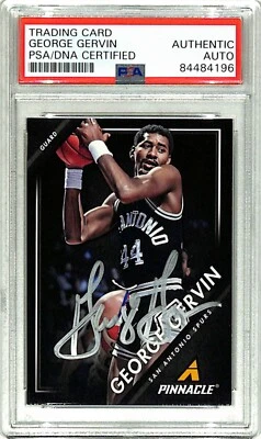 2013 Pinnacle Museum GEORGE GERVIN Signed Auto Spurs Card PSA/DNA Slabbed - Image 1 of 3